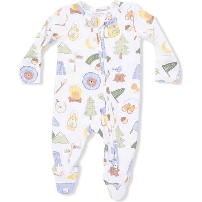 Camping Blue, 2 Way Zipper Footie - Footie Pajamas - 3