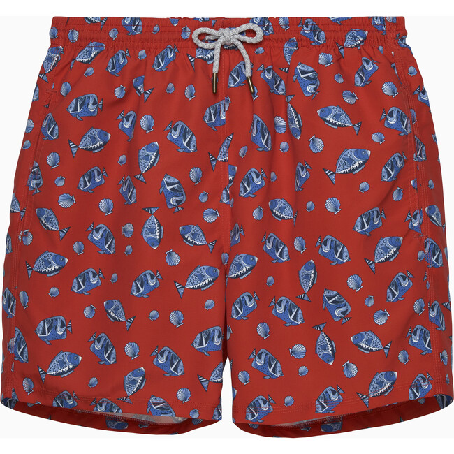 DADDY & ME FISH SWIMSHORT, RED