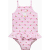 BABY CHERRY STRIPE DUCK SWIMSUIT, PINK - One Pieces - 1 - thumbnail