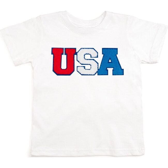USA Multi Patch Short Sleeve T-Shirt, White