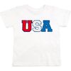 USA Multi Patch Short Sleeve T-Shirt, White - T-Shirts - 1 - thumbnail