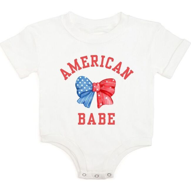 American Babe Short Sleeve Romper, White