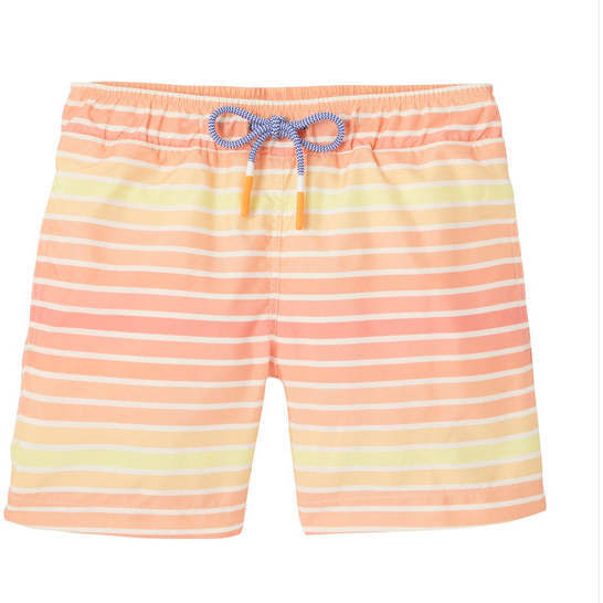 Boys Sunrise Drawstring Swim Shorts, Orange & Yellow