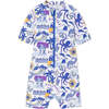 Baby Boys Paros Surfer UPF50+ Short Sleeve Swimsuit, Greek Pattern - One Pieces - 1 - thumbnail