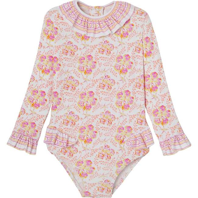 Lison Paris X Amaia Jersey Anti-UV Long Sleeve One-Piece Swimsuit, Green - One Pieces - 1