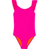 One-Piece UV Swimsuit, Fushia - One Pieces - 1 - thumbnail