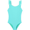One-Piece UV Swimsuit, Aqua - One Pieces - 1 - thumbnail