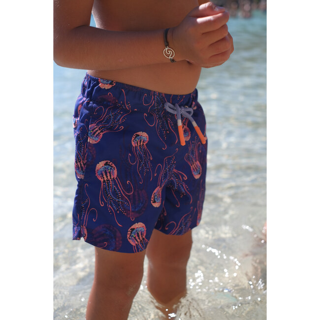 Jellyfish Swim Trunks, Purple & Orange
