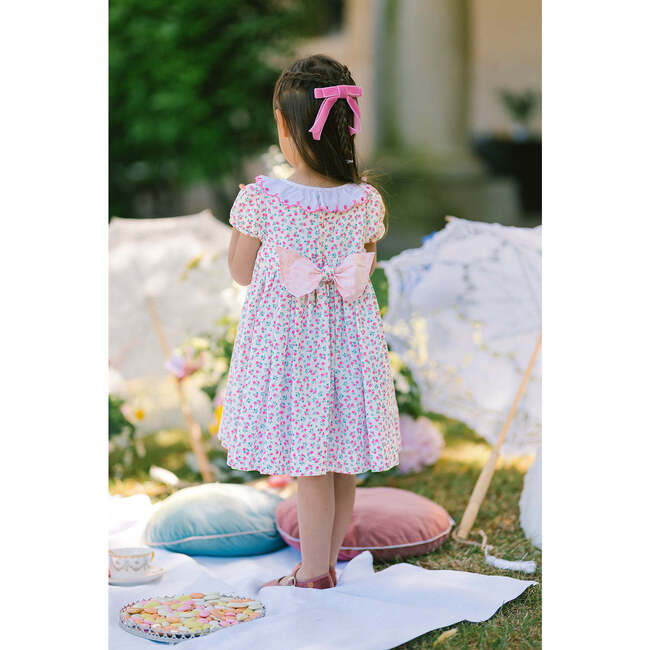 Isadora Floral Pink Short Puff Empire Dress - Dresses - 3