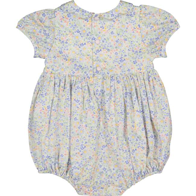 Ondine Floral Blue Short Sleeve Bubble Romper - Rompers - 4