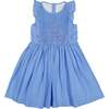 Elivia Blue Linen Smocked Dress - Dresses - 1 - thumbnail