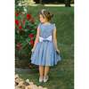 Elivia Blue Linen Smocked Dress - Dresses - 2
