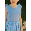 Elivia Blue Linen Smocked Dress - Dresses - 4