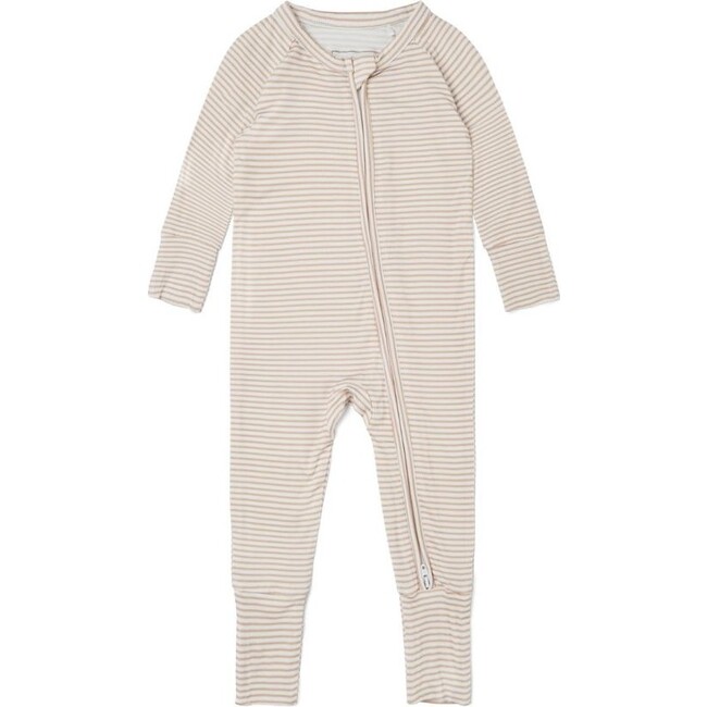Oatmeal Stripe Bamboo Sleeper, Beige and White Stripe