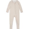 Oatmeal Stripe Bamboo Sleeper, Beige and White Stripe - Pajamas - 1 - thumbnail