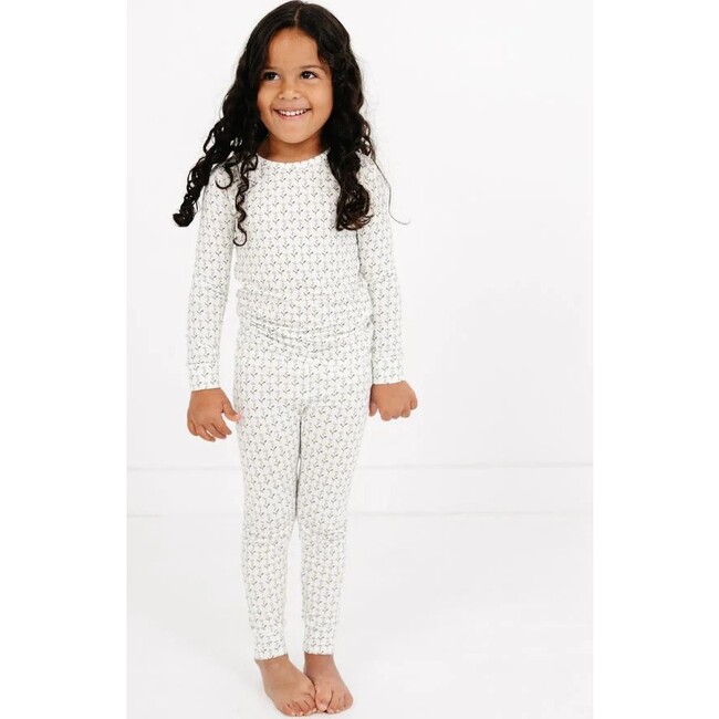 Lavender Lane Bamboo Kids Pajama Set, Delicate Purple & Green Floral - Pajamas - 3
