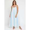 Grace Maxi Dress in White/Blue Stripe - Dresses - 2 - thumbnail