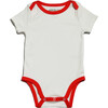 Short Sleeve Bodysuit, White with Engine Red - Onesies - 1 - thumbnail