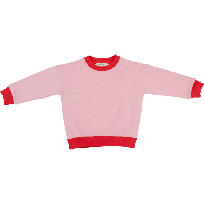 Contrast Sweatshirt, Pink, Red