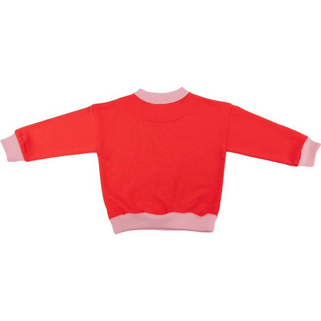 Contrast Sweatshirt, Red, Pink