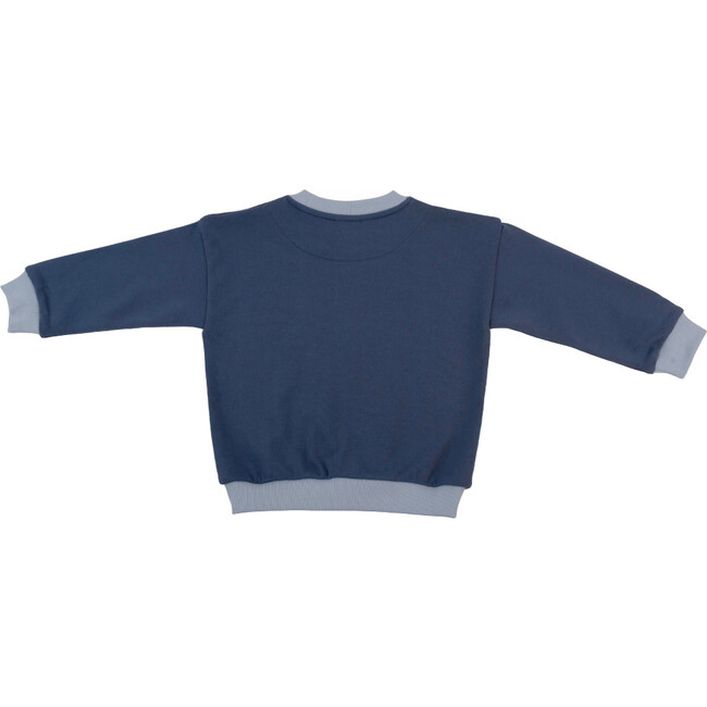 Contrast Sweatshirt, Navy Blue, Light Blue