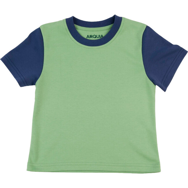 Contrast Kids T-Shirt, Grass Green, Navy Blue