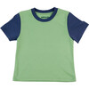 Contrast Kids T-Shirt, Grass Green, Navy Blue - T-Shirts - 1 - thumbnail