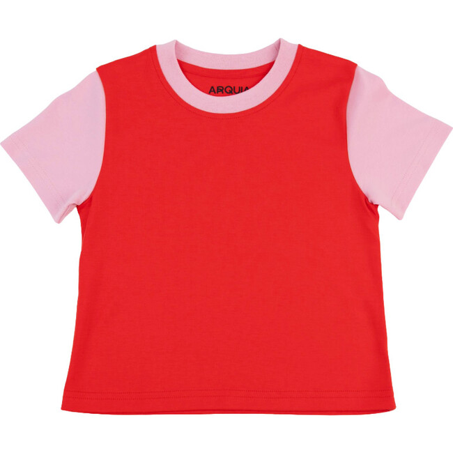 Contrast Kids T-Shirt, Engine Red, Pink