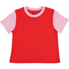 Contrast Kids T-Shirt, Engine Red, Pink - T-Shirts - 1 - thumbnail