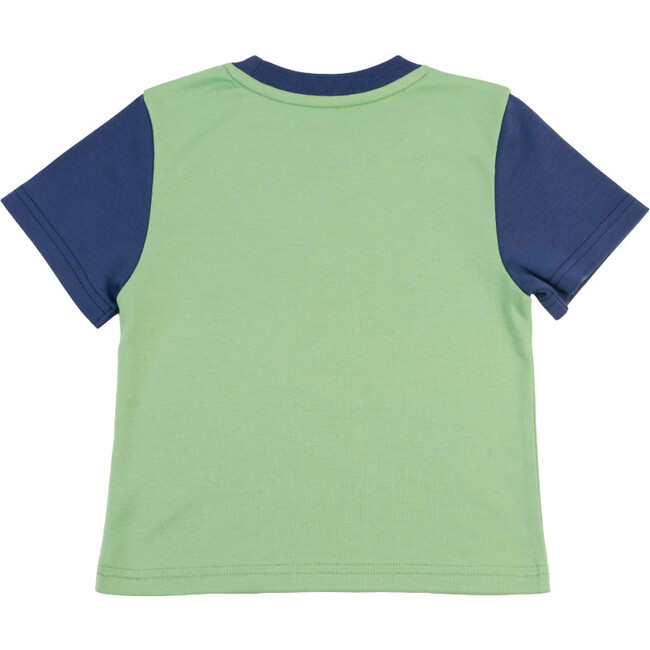 Contrast Kids T-Shirt, Grass Green, Navy Blue