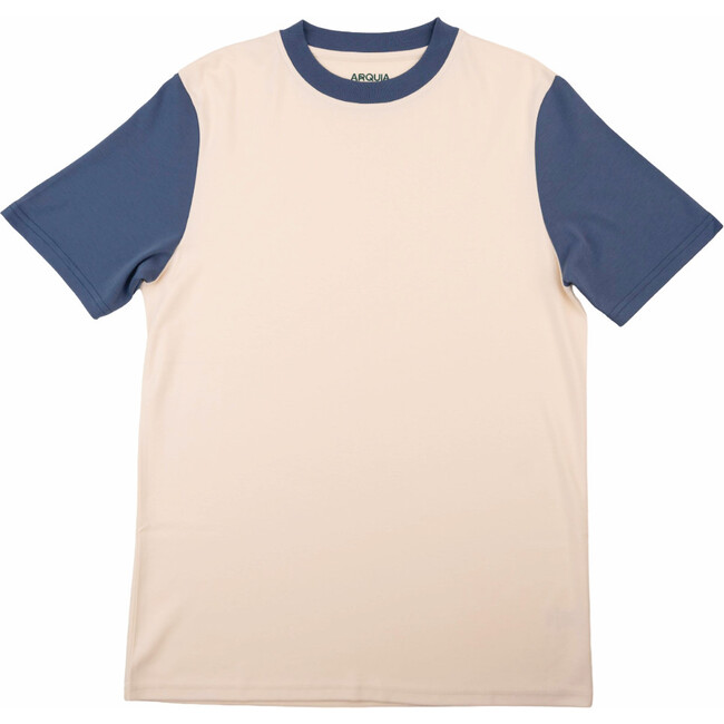 Color Block T-shirts, White, Navy Blue