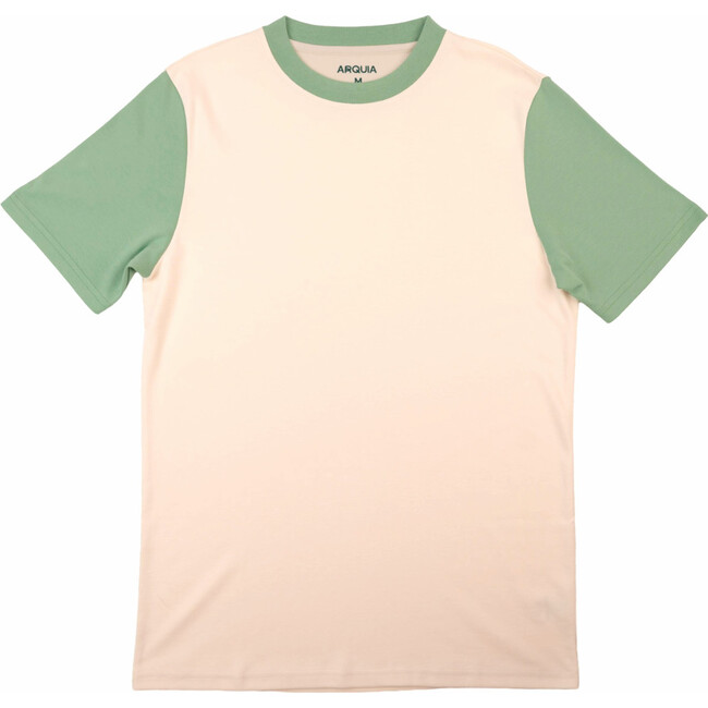 Color Block T-shirts, White, Grass Green