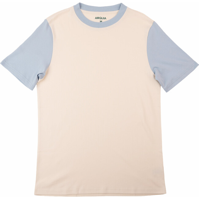 Color Block T-shirts, White, Light Blue
