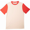 Color Block T-shirts, White, Engine Red - T-Shirts - 1 - thumbnail