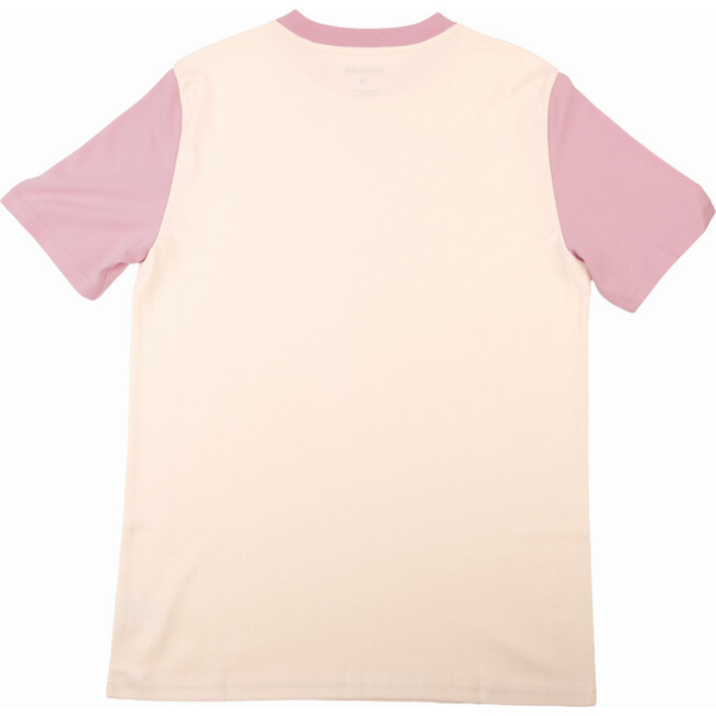 Color Block T-shirts, White, Pink