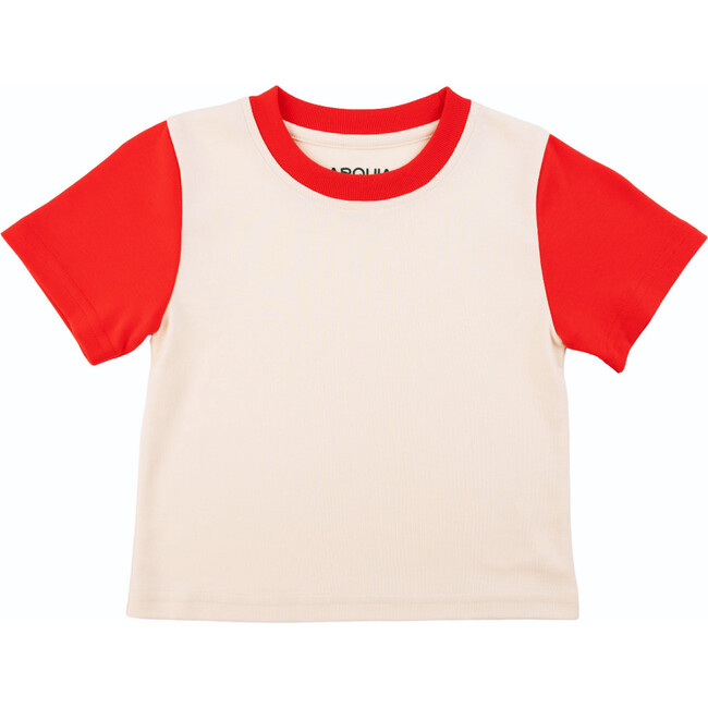 Color Block Kids T-shirt, White, Red