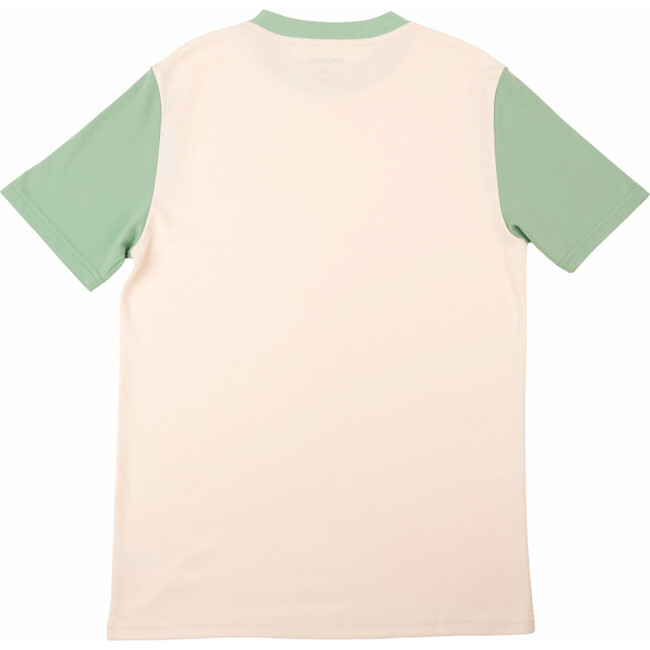Color Block T-shirts, White, Grass Green