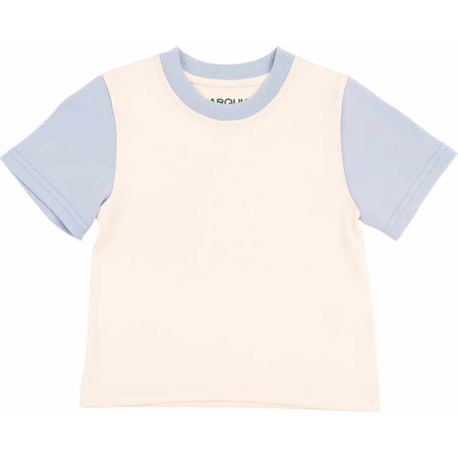 Color Block Kids T-shirt, White, Light Blue