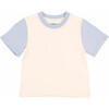 Color Block Kids T-shirt, White, Light Blue - T-Shirts - 1 - thumbnail