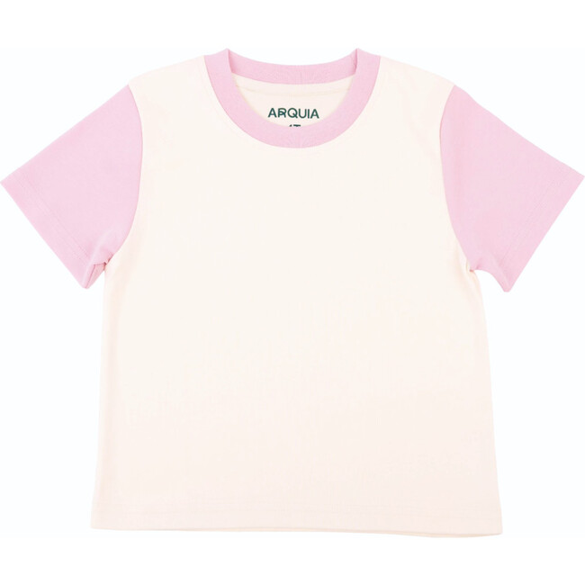 Color Block Kids T-shirt, White, Light Pink
