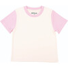 Color Block Kids T-shirt, White, Light Pink - T-Shirts - 1 - thumbnail