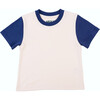 Color Block Kids T-shirt, White, Navy Blue - T-Shirts - 1 - thumbnail