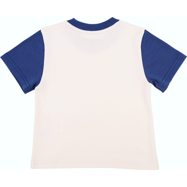 Color Block Kids T-shirt, White, Navy Blue