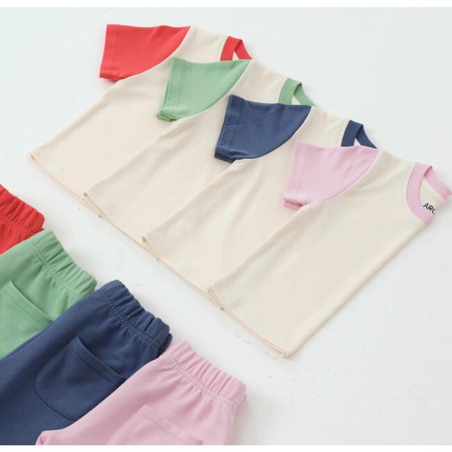 Color Block Kids T-shirt, White, Light Pink - T-Shirts - 3