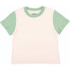 Color Block Kids T-shirt, White, Grass Green - T-Shirts - 1 - thumbnail