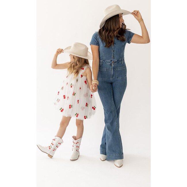 Cowgirl Wild Cherry Boots, White Multi - Boots - 3