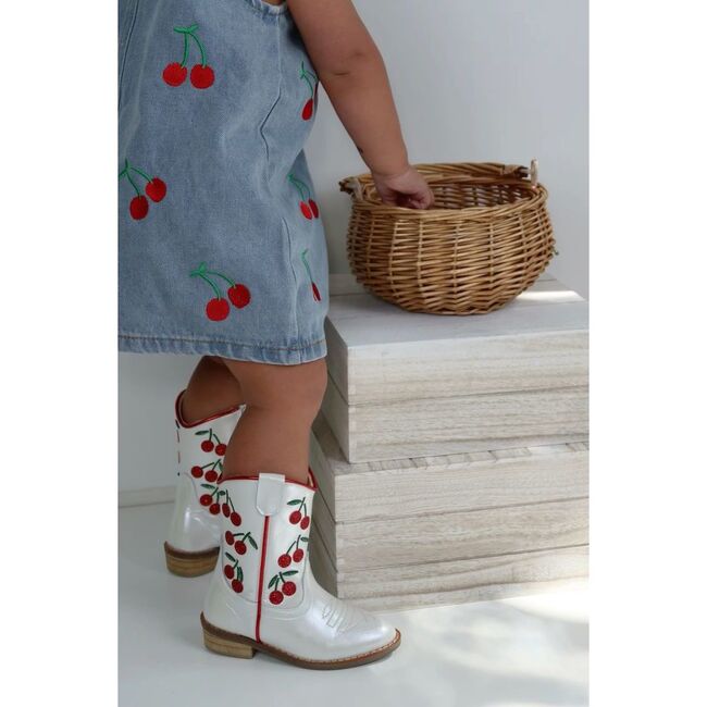 Cowgirl Wild Cherry Boots, White Multi - Boots - 5