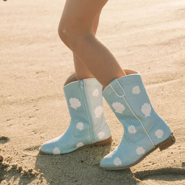 Cowgirl Seafoam Cove Boots, Blue - Boots - 4