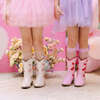 Cowgirl Red + Pink Bow Boots, Pink & Red - Boots - 5