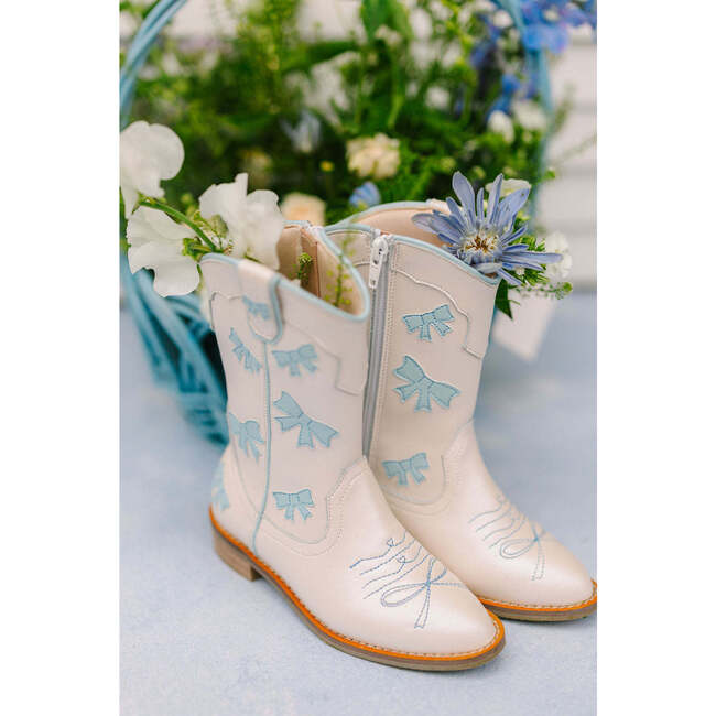 Cowgirl Baby Blue Bow Boots, Baby Blue - Boots - 5